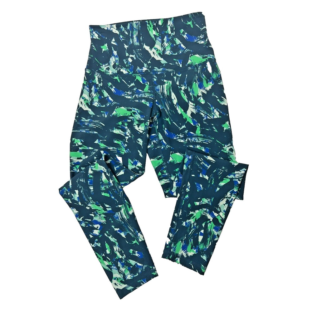 DYI Define Your Inspiration Bionic Edge Legging Blue Green Print High Waist SZ S